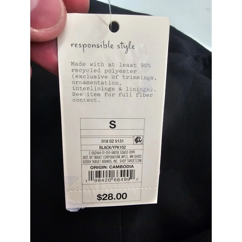 A New Day Womens Button Front Vest Black Polyester Blend Casual Size Small